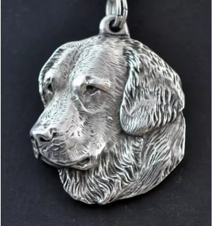 Golden Retriever - Collier de chien dans une boîte cadeau, médaillon argenté pour fan de chien, pendentif remarquable de la marque Art-Dog