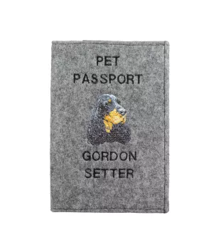 Setter Gordon  - Porte passeport pour chien, porte document, cadeau pour le voyageur de la marque Art-Dog