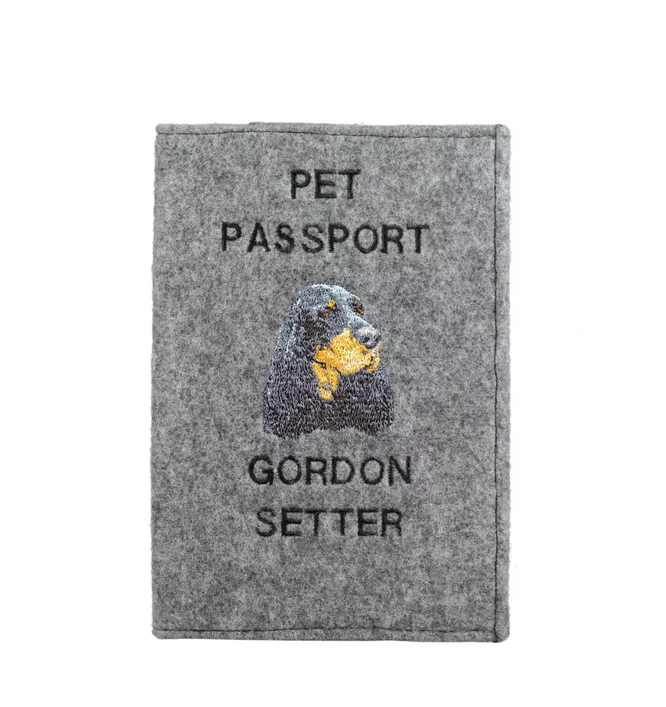 Setter Gordon  - Porte passeport pour chien, porte document, cadeau pour le voyageur de la marque Art-Dog
