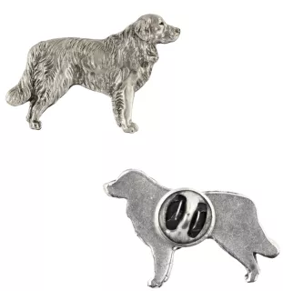 Golden Retriever  - Versilberte Hundebrosche, elegante Anstecknadel, Jackenreversschmuck der Marke Art-Dog