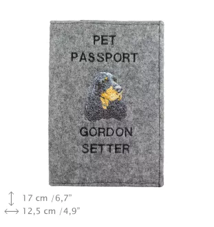 Setter Gordon  - Porte passeport pour chien, porte document, cadeau pour le voyageur de la marque Art-Dog