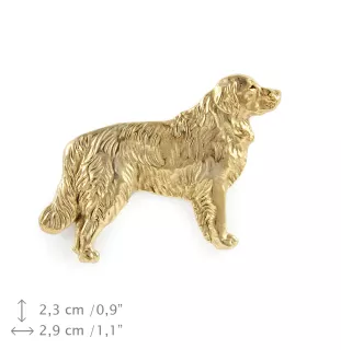Golden Retriever - Hundebrosche in dekorativer Box, elegante vergoldete Anstecknadel, Jackenbrosche der Marke Art-Dog