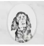 Setter Gordon  - une plaque commémorative avec une photo de chien, une plaque funéraire avec une impression, une plaque ovale personnalisée de la marque Art-Dog