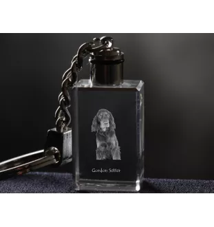 Gordon setter - Crystal key ring with dog photo, illuminated key ring, unique gift by Art-Dog brand