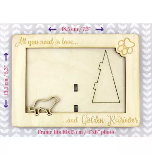 Golden Retriever ramka na zdjęcie ze sklejki Art-Dog