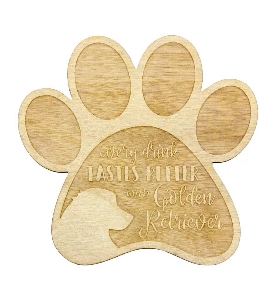 Golden Retriever - Tasse Untersetzer, graviert Untersetzer mit Hund, Geschenk für Hundeliebhaber von Art-Dog Marke