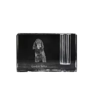 Gordon setter - Pen stand, crystal organiser with dog photo, unique desk decoration by Art-Dog brand