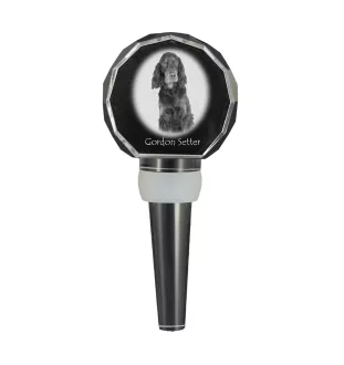 Gordon setter - Crystal bottle stopper, unique wine stopper with photo, personalised gift for sommelier by Art-Dog brand