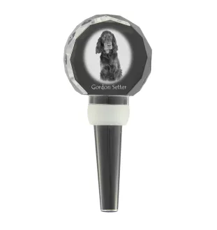 Gordon setter - Crystal bottle stopper, unique wine stopper with photo, personalised gift for sommelier by Art-Dog brand