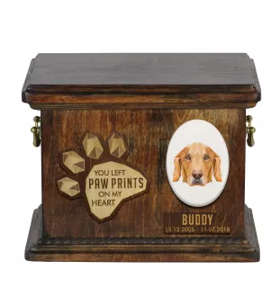 Golden Retriever Personalisierte Hundeurne mit Gravur, Erinnerungsbox für Hundeknochen von der Marke Art-Dog