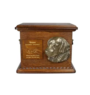 Golden Retriever Personalisierte Hundeurne mit Gravur und Relief, Erinnerungsbox für Hundeknochen von der Marke Art-Dog