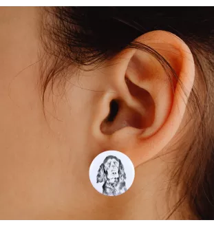 Setter Gordon  - boucles d'oreilles uniques avec un chien, votre animal de compagnie sur un porte-clés, marque propre Art-Dog