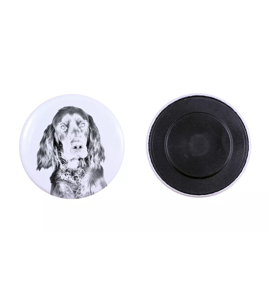 Setter Gordon  - aimant avec un œil de chien, exceptionnellement léger, aimant puissant, produit fabriqué à la main par la marque Art-Dog
