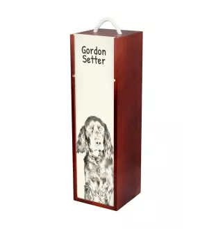 Gordon setter - wine box with a dog, alcohol box with graphics, personalized gift box from the Art-Dog brand