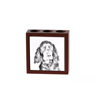 Gordon Setter, Schottischer Setter - Stifthalter mit Hund, Schreibtischorganizer mit Aufdruck, personalisierte Schreibtischdekoration der Marke Art-Dog