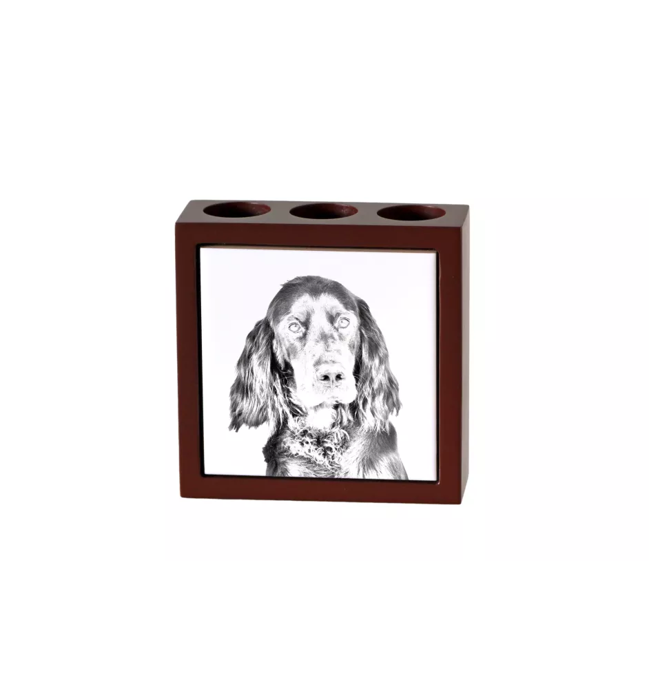 Setter Gordon  - porte-stylo avec chien, organiseur de bureau avec impression, décoration de bureau personnalisée de la marque Art-Dog