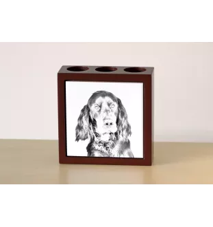 Gordon Setter, Schottischer Setter - Stifthalter mit Hund, Schreibtischorganizer mit Aufdruck, personalisierte Schreibtischdekoration der Marke Art-Dog