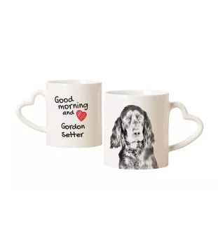 Gordon Setter, Schottischer Setter - Tasse mit Hund, entzückende Tasse mit herzförmigem Henkel, universelles Geschenk der Marke Art-Dog