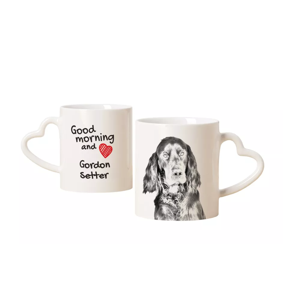 Gordon Setter, Schottischer Setter - Tasse mit Hund, entzückende Tasse mit herzförmigem Henkel, universelles Geschenk der Marke Art-Dog