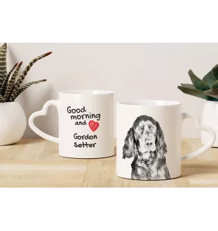 Gordon Setter, Schottischer Setter - Tasse mit Hund, entzückende Tasse mit herzförmigem Henkel, universelles Geschenk der Marke Art-Dog