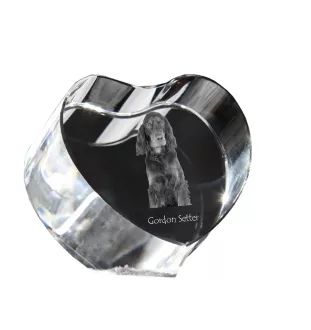 Gordon Setter, Schottischer Setter - Hundebild im Kristall, Kristallherz, einzigartiger Bilderrahmen der Marke Art-Dog