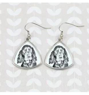 Gordon Setter, Schottischer Setter - Hund Ohrringe, hängende Ohrringe mit Bild, personalisierter Schmuck mit dem Aufdruck der Marke Art-Dog