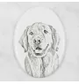 Golden Retriever - Gedenktafel mit einem Foto eines Hundes, Grabplatte mit Druck, personalisierte ovale Platte der Marke Art-Dog