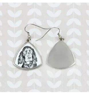 Gordon setter - dog earrings, hanging earrings with a picture, personalized jewelry with Art-Dog brand print