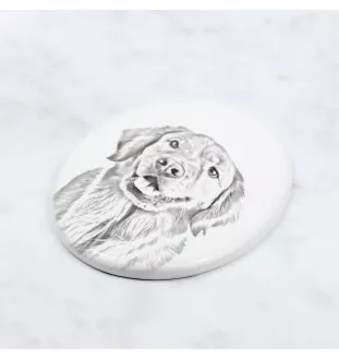 Golden Retriever - une plaque commémorative avec une photo de chien, une plaque funéraire avec une impression, une plaque ovale personnalisée de la marque Art-Dog