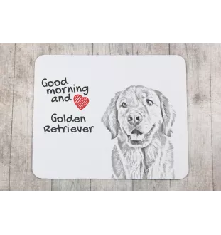 Golden Retriever - Mauspad mit Druck, personalisiertes Mauspad mit Hund, einzigartiges Gadget für Büroangestellte von Art-Dog.