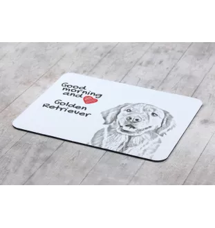 Golden Retriever - tapis de souris personnalisé avec impression, tapis de souris personnalisé avec chien, accessoire unique pour employé de bureau de la marque Art-Dog