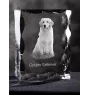 Golden Retriever - Kristall mit einem Hundebild, Glasstatuette mit einem Bild, einzigartiger Bilderrahmen der Marke Art-Dog