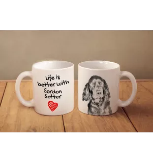 Seter szkocki Gordon kubek z psem life is better Art-Dog