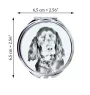 Setter Gordon  - miroir de poche avec chien, miroir personnalisé pour sac à main, miroir compact avec impression de la marque Art-Dog