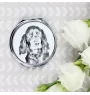 Gordon setter - Pocket mirror with a dog, personalized mirror for a purse, compact mirror with Art-Dog brand print.