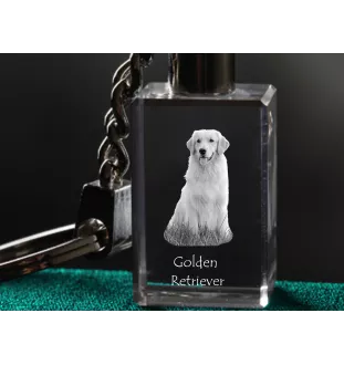 Golden Retriever - Porte-clés en cristal avec photo de chien, porte-clés lumineux, cadeau unique de la marque Art-Dog