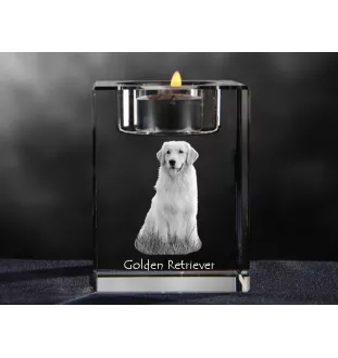 Golden Retriever świecznik kryształowy z psem Art-Dog
