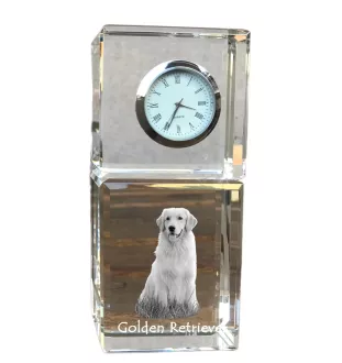 Golden Retriever zegar kryształowy z psem Art-Dog