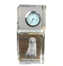 Golden Retriever - crystal clock with a photo, a photo of a dog in crystal, personalized desk clock by Art-Dog brand