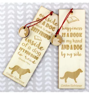 Golden Retriever - Lesezeichen mit Hund, personalisiertes Lesezeichen, Geschenk für Bücherwurm von der Marke Art-Dog