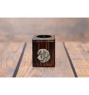 Golden Retriever - wooden candle holder with a dog, a unique souvenir after losing a dog, a handicraft from the Art-Dog brand