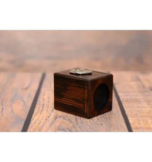 Golden Retriever - wooden candle holder with a dog, a unique souvenir after losing a dog, a handicraft from the Art-Dog brand