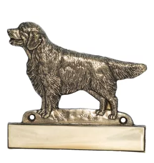 Golden Retriever - plaque d'adresse avec chien, plaque de nom en laiton, plaque de porte personnalisée avec le nom de la marque Art-Dog