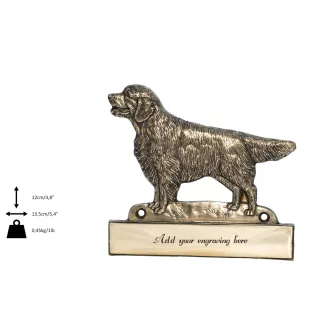 Golden Retriever - plaque d'adresse avec chien, plaque de nom en laiton, plaque de porte personnalisée avec le nom de la marque Art-Dog
