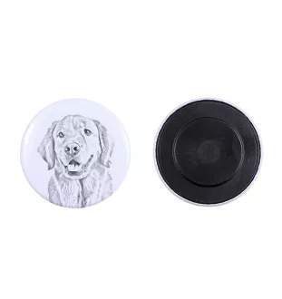 Golden Retriever Magnet mit einem Hundepfotenabdruck, außergewöhnlich leicht, starker Magnet, handgefertigtes Produkt der Marke Art-Dog