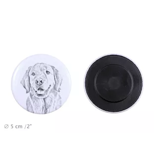 Golden Retriever Magnet mit einem Hundepfotenabdruck, außergewöhnlich leicht, starker Magnet, handgefertigtes Produkt der Marke Art-Dog