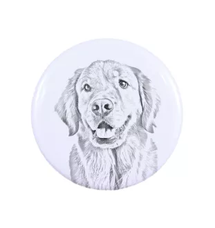 Golden Retriever Magnet mit einem Hundepfotenabdruck, außergewöhnlich leicht, starker Magnet, handgefertigtes Produkt der Marke Art-Dog