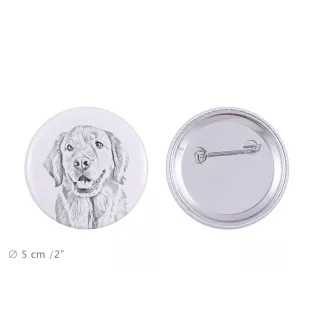 Golden Retriever przypinka z psem duża Art-Dog