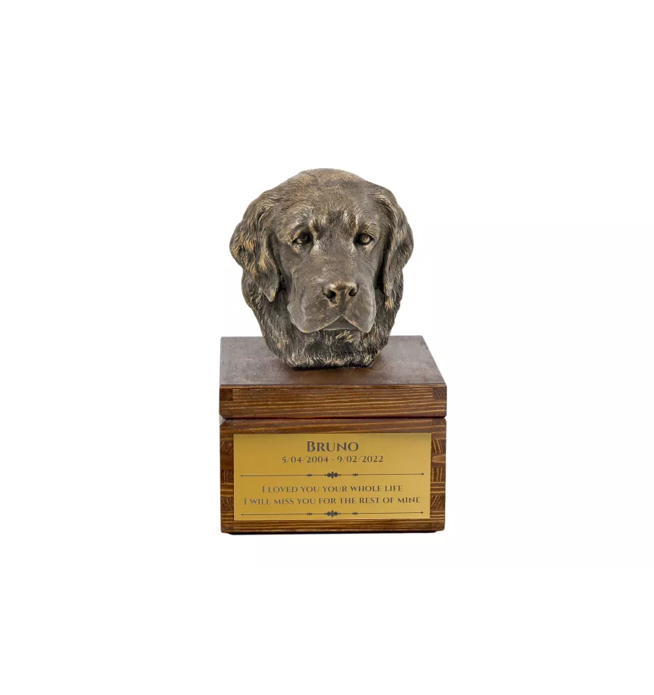 Golden Retriever - urne pour les cendres du chien avec une statuette, petite urne pour chien, urne personnalisée avec le buste du chien de la marque Art-Dog