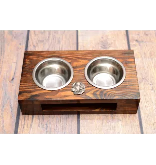 Golden Retriever - Holzständer mit Näpfen für Hunde, Edelstahlnäpfe, Geschenk zur Adoption eines Hundes von der Marke Art-Dog
